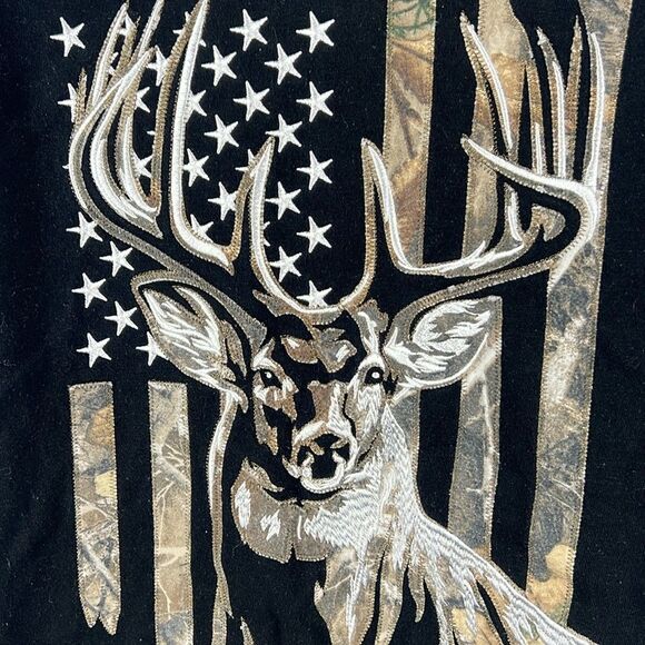 🦌🎯 BUCKWEAR Black Camo Embroidered Hunting HOODIE Sweatshirt Men Sz Medium - E - Picture 9 of 14